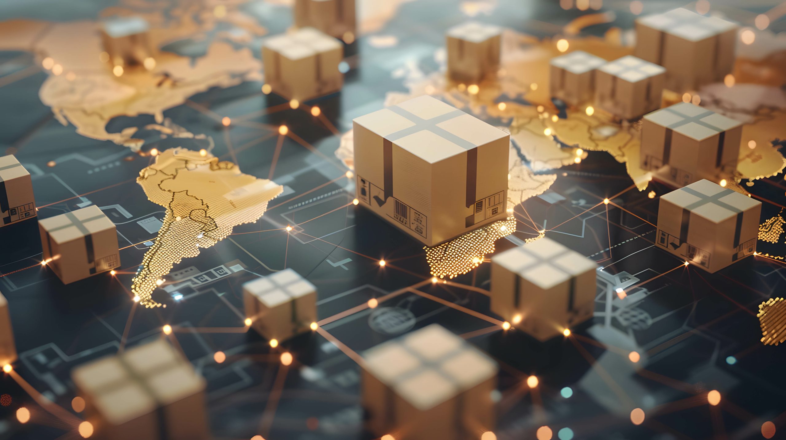Cargo being managed in a digital supply chain system.